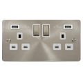 Brushed Steel White Inserts- Scolmore Click