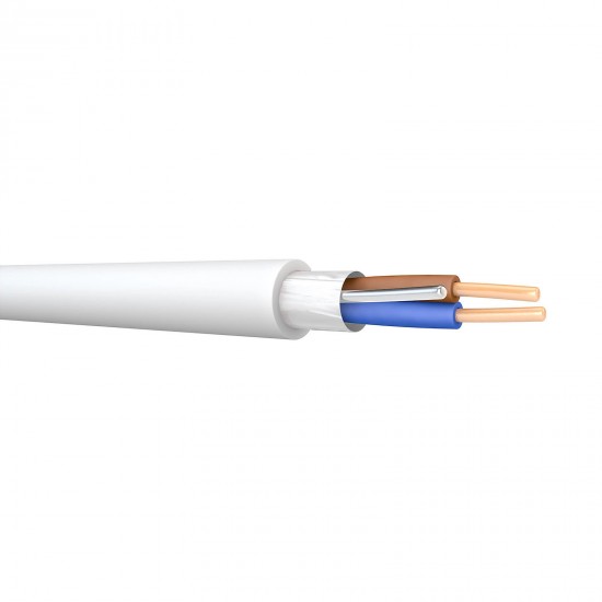 Fire Cable White 2core+E 1.5mm 100Mtr
