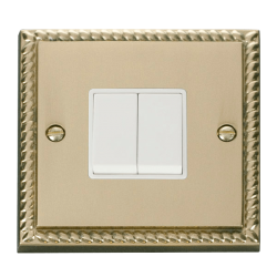 GCBR012WH Deco 2 Gang 2 Way 10AX Switch - White