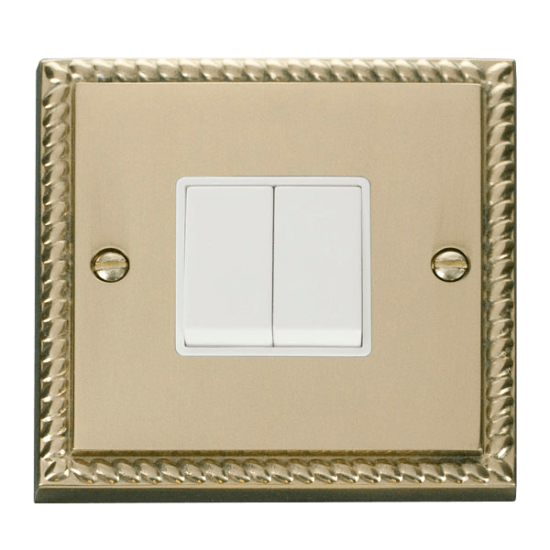 GCBR012WH Deco 2 Gang 2 Way 10AX Switch - White