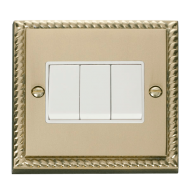 GCBR013WH Deco 3 Gang 2 Way 10AX Switch - White