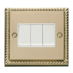 GCBR013WH Deco 3 Gang 2 Way 10AX Switch - White