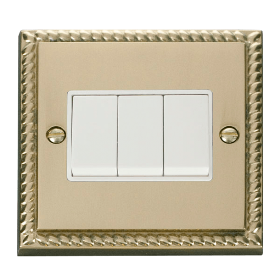 GCBR013WH Deco 3 Gang 2 Way 10AX Switch - White