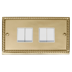 GCBR019WH Deco 4 Gang 2 Way 10AX Switch - White