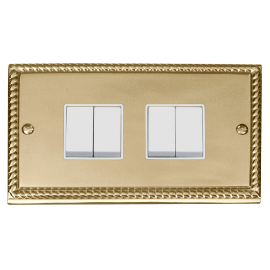 GCBR019WH Deco 4 Gang 2 Way 10AX Switch - White