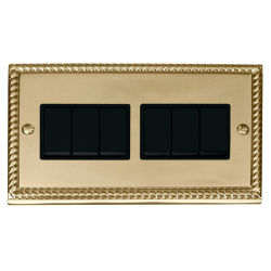 GCBR105BK Deco 6 Gang 2 Way 10AX Switch - Black