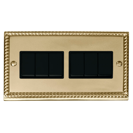 GCBR105BK Deco 6 Gang 2 Way 10AX Switch - Black