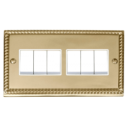 GCBR105WH Deco 6 Gang 2 Way 10AX Switch - White