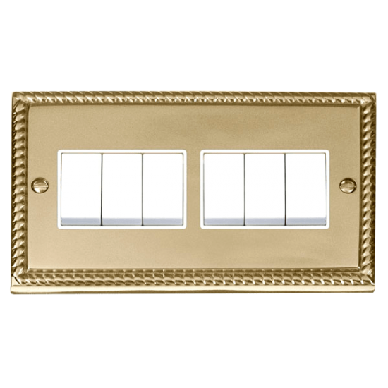 GCBR105WH Deco 6 Gang 2 Way 10AX Switch - White
