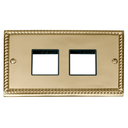 GCBR404BK Deco 2 Gang Plate (2 x 2) Aperture - Bla