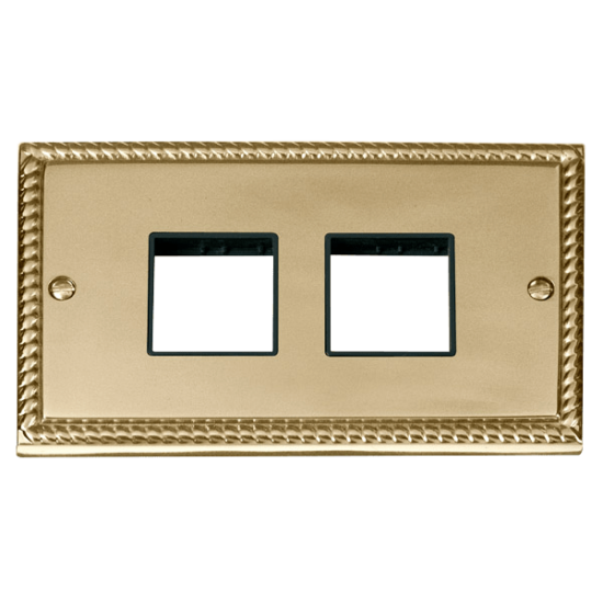 GCBR404BK Deco 2 Gang Plate (2 x 2) Aperture - Bla