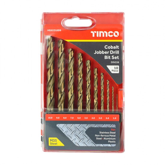 Timco HSSCO10DS HSS Cobalt Drill Bit Set