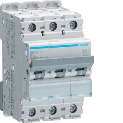 Hager 63A Triple Pole MCB 10kA B Curve