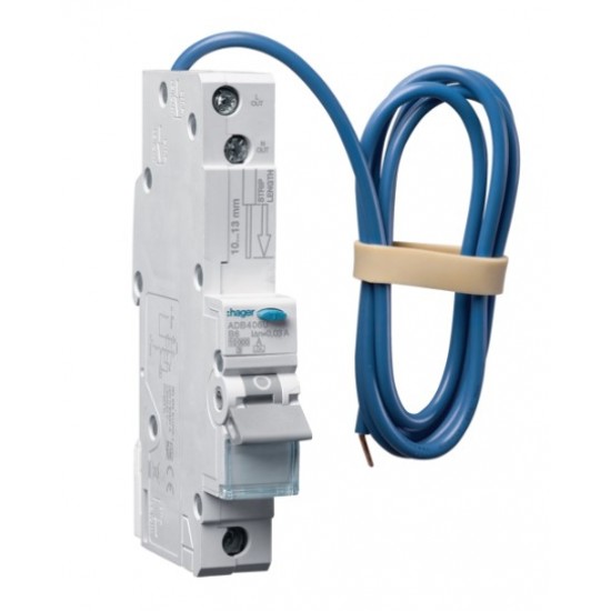 Hager ADB406U RCBO 6Amp 30mA 10kA B Curve Type A