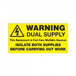 Industrial signs IS8110SA Dual Supply Notice Self Adhesive Vinyl Label 10PK