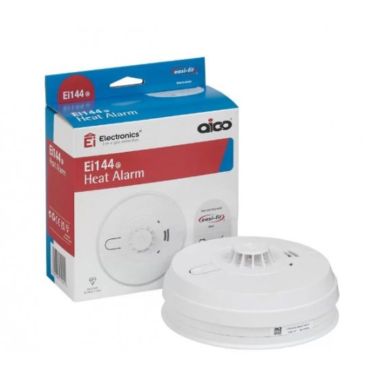 Aico EI144E 240V Heat detector 9V battery  Back up