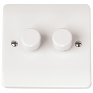 2 Gang 2 Way 400W Push Dimmer
