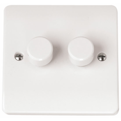 2 Gang 2 Way 400W Push Dimmer