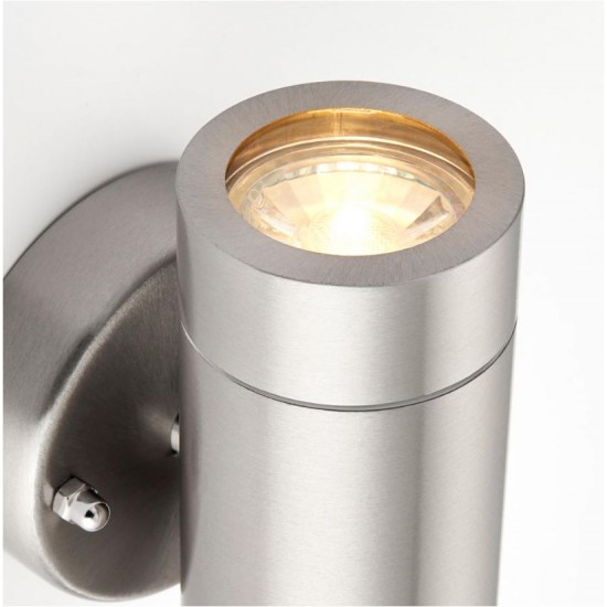 Saxby 13802 Palin IP44 GU10 Up Down Light Brushed Stainless Steel