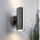 Saxby 13802 Palin IP44 GU10 Up Down Light Brushed Stainless Steel