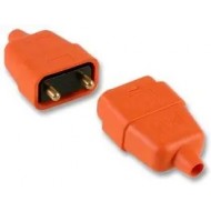 In-line Rubber Split Connector 10A 2pin Orange