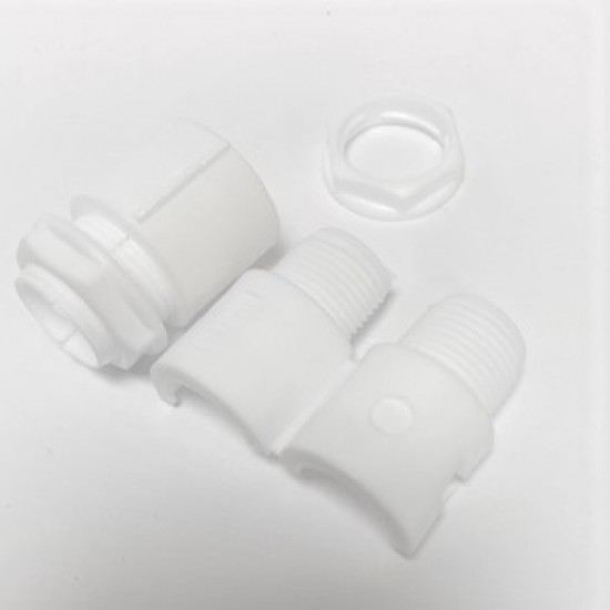 KCPG20W Male Fixed 1 Part Straight Connector White