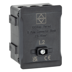 Lewden DT1005BK Distribution Terminal 100A 5 Way Black