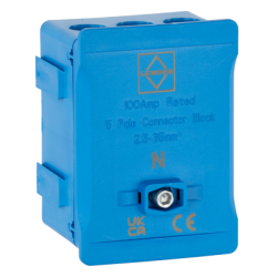 Lewden DT1005BL Distribution Terminal 100A 5 Way Blue