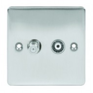 Niglon TV/FM and Satellite outlet Brushed Chrome