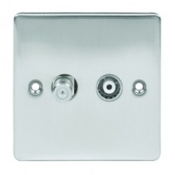 Niglon TV/FM and Satellite outlet Brushed Chrome