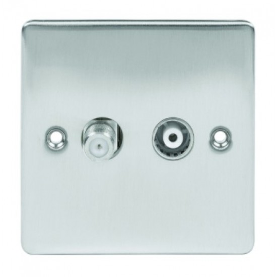 Niglon TV/FM and Satellite outlet Brushed Chrome