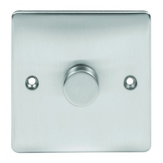 Niglon 400W 1 Gang Push Dimmer Brushed Chrome