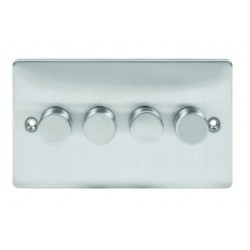 Niglon 400W 4 Gang Push Dimmer Brushed Chrome