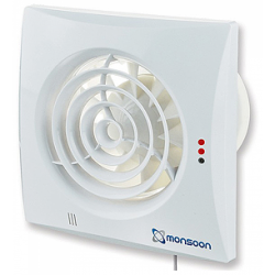National Ventilation MON-S100PC Monsoon 100mm Pullcord Silence Extractor Fan