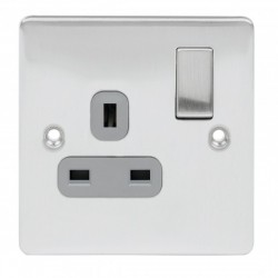 Niglon D-S131DPS-BCG Single Switched Socket 13 Amp Brushed Chrome