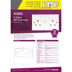 Niglon S132S 13 Amp Twin Switched Socket