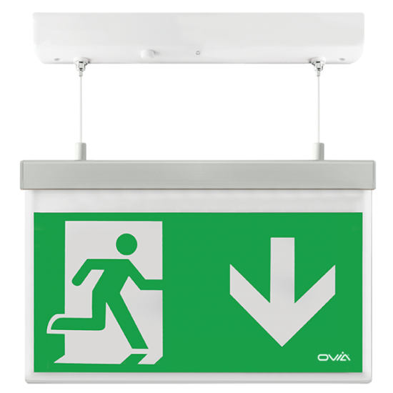 Ovia OBKV2-D-W LED Exit Sign Suspended Arrow Down 2W