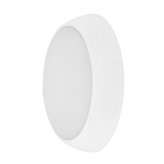 Ovia OV9700WH16EMMW Evo Orb White IP65 16W 1500lm 3000-4000-6000K CCT Emergency Bulkhead with Microwave Sensor