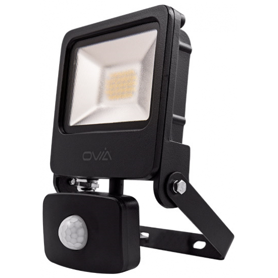 Ovia Lighting OV10120BKCWPIR 20W LED Black Floodlight with PIR Cool White