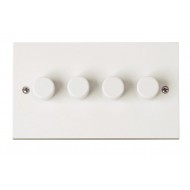 Niglon DS442P 4 Gang 2 Way 400W Dimmer White Moulded