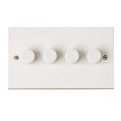 Niglon DS442P 4 Gang 2 Way 400W Dimmer White Moulded