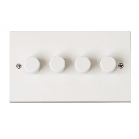 Niglon DS442P 4 Gang 2 Way 400W Dimmer White Moulded