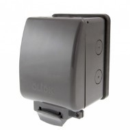 Scolmore OA035AG 1Gang 13 Amp Double Pole  Weatherproof Single Socket IP66