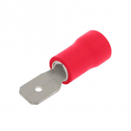 Male Push-on Terminal Red 25pk
