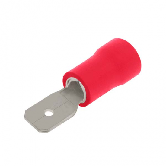 Male Push-on Terminal Red 25pk