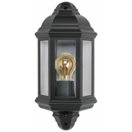 Bell Lighting 10361 Retro Vintage Half Lantern - Black, PIR, IP54