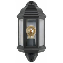 Bell Lighting 10361 Retro Vintage Half Lantern - Black, PIR, IP54