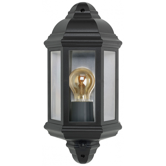 Bell Lighting 10361 Retro Vintage Half Lantern - Black, PIR, IP54