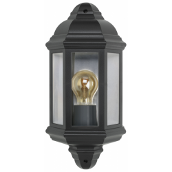 Bell Lighting 10360 Retro Vintage Half Lantern - Black, IP54