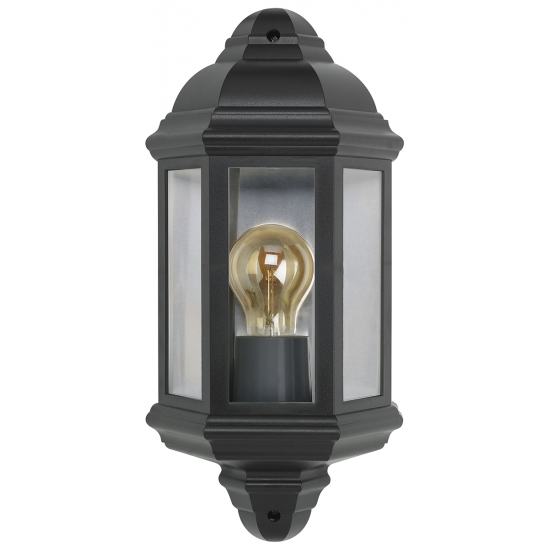 Bell Lighting 10360 Retro Vintage Half Lantern - Black, IP54
